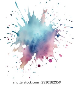 Colorful Ink splash. watercolor paint splatter background