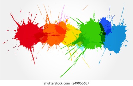 Colorful ink splashes.