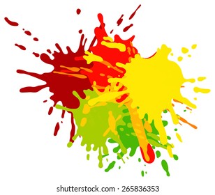 Colorful ink splashes.