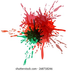 Colorful ink splashes.