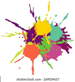 Colorful ink splashes.