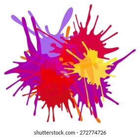 Colorful ink splashes.
