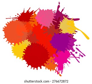Colorful ink splashes.