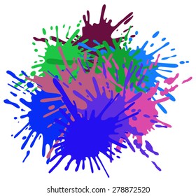 Colorful ink splashes.