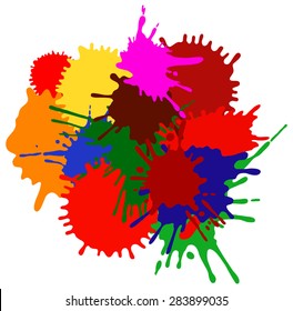 Colorful ink splashes.