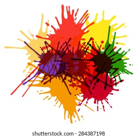 Colorful ink splashes.