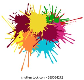 Colorful ink splashes.