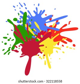 Colorful ink splashes.