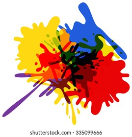 Colorful ink splashes.