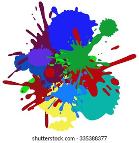 Colorful ink splashes.