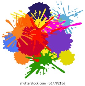 Colorful ink splashes.