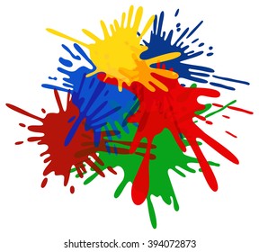 Colorful ink splashes.