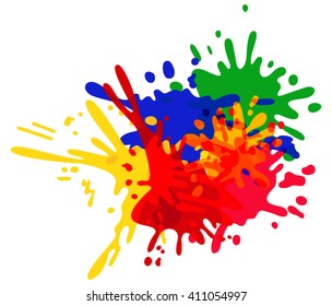 Colorful ink splashes.