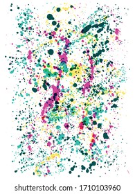 Colorful ink splashes background texture