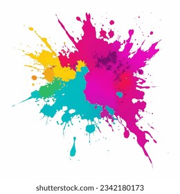 colorful ink splashes, vector illustration