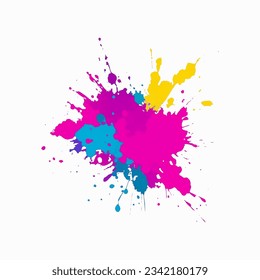 colorful ink splashes, vector illustration