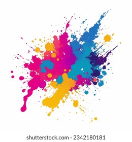 colorful ink splashes, vector illustration