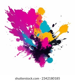colorful ink splashes, vector illustration