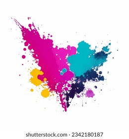 colorful ink splashes, vector illustration