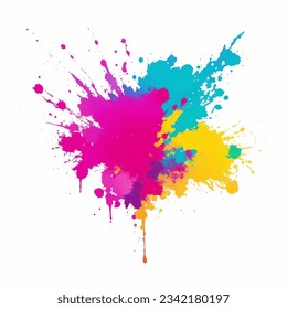 colorful ink splashes, vector illustration