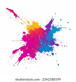 colorful ink splashes, vector illustration