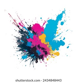 Colorful ink splashes vector illustration