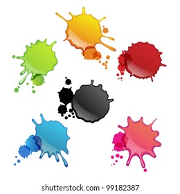 Colorful ink splats