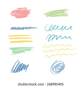 Colorful ink vector stains. Texture for grungy effect. Grunge marker stainsHand drawn card with pastel texture. Colorful.