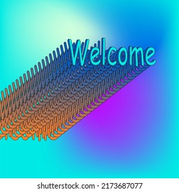 Colorful inscription welcome mesh gradient