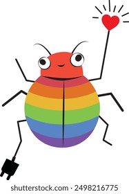 colorful insect pride month love