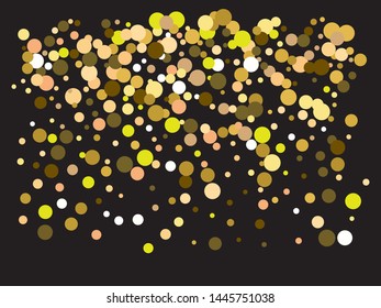 Colorful inspiring festive confetti. Unusual element of your design. Vector illustration concept. Gold falling abstract creative decoration for birthday celebrate, anniversary, party or event.