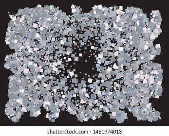 Colorful inspiring festive confetti. Unusual element of design. Vector illustration poster. Silver falling abstract creative decoration for birthday celebrate, anniversary, party or event.