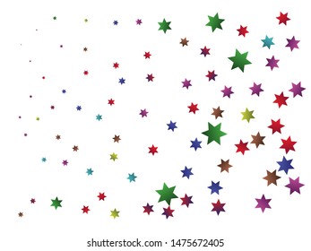 Colorful inspiring festive confetti. Vector illustration. Geometric design's elements. Multicolor falling abstract creative decoration for birthday celebrate, anniversary, party or event.