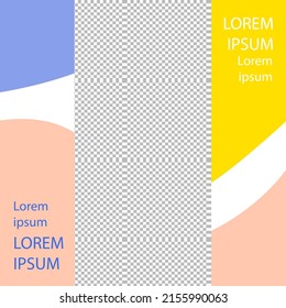 Colorful instagram posts templates with abstract ilustrarions and vectors