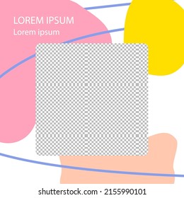 Colorful instagram posts templates with abstract ilustrarions and vectors