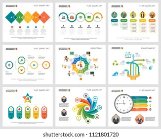 Colorful insurance or planning concept infographic charts set. Business design elements for presentation slide templates. For corporate report, advertising, leaflet layout and poster design.