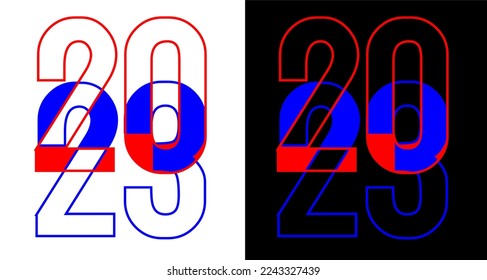 colorful and interconnected new year 2023 logo design
Format 