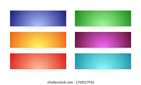 Boutons d'interface colorés. Ensemble de six boutons web abstraits modernes. Illustration vectorielle
