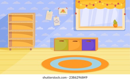 Colorful interior of a children's room. Vector graphics.
children's.