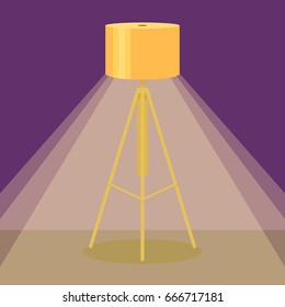 Colorful interior lamp light icon for your design. Flat cartoon lamp light isolated.