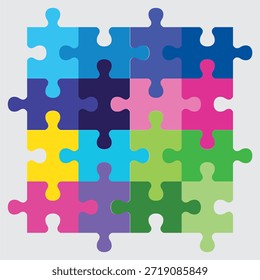 Colorido entrelazado Puzzle Piezas de rejilla