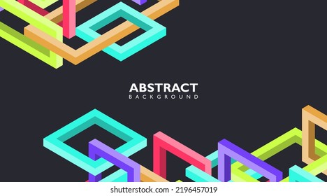 Colorful Interlocking Rectangle And Square Shapes Background