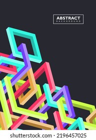 Colorful interlocking rectangle and square shapes background