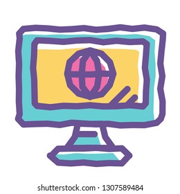 A colorful Internet doodle icon perfect for your project