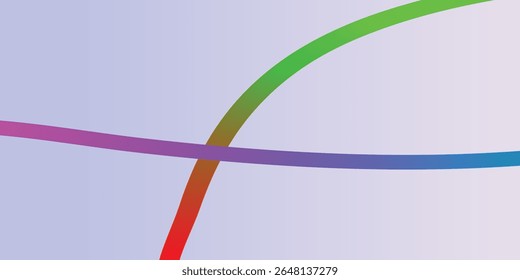 Linhas de Interseção Coloridas em um Plano de Fundo Claro. Imagem abstrata de linhas vibrantes e coloridas que se cruzam contra um fundo macio e claro.