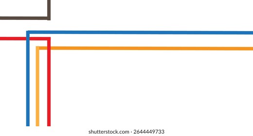 Colorful intersecting lines on a white background, minimal abstract design.