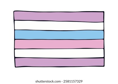 Colorful Intersex pride flag Happy pride day LGBTQ community Pride Month Vector hand drawn doodle for posters, stickers, logo, cards