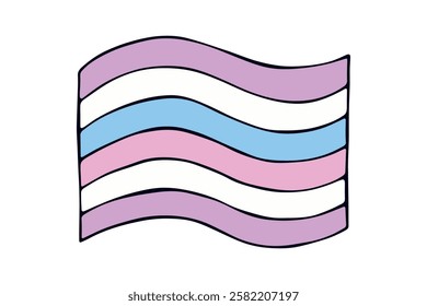 Colorful Intersex pride flag Happy pride day LGBTQ community Pride Month Vector hand drawn doodle for posters, stickers, logo, cards