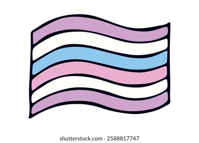 Colorful Intersex pride flag Happy pride day LGBTQ community Pride Month Vector hand drawn doodle for posters, stickers, logo, cards