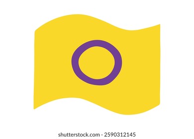 Colorful Intersex pride flag Happy pride day LGBTQ community Pride Month Vector hand drawn doodle for posters, stickers, logo, cards